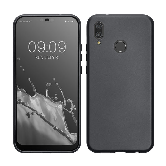 kwmobile Handyhülle für Huawei P20 Lite Hülle - Silikon Case metallisch schimmernd - Schutzhülle Cover - Metallic Grau Metallic Grau  