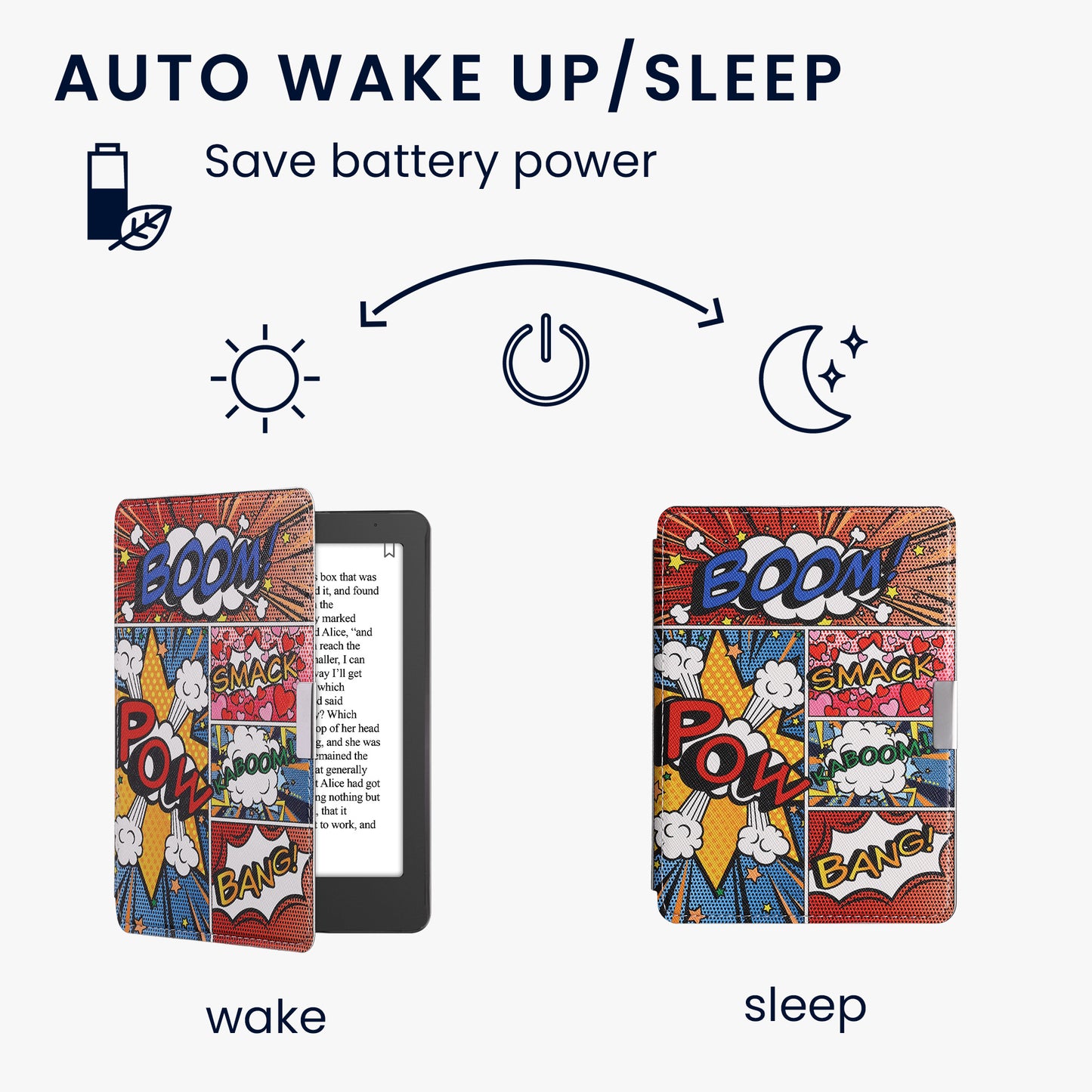 kwmobile Schutzhülle für Kobo Aura Edition 2 Hülle - eReader Flip Case mit Auto Sleep Funktion