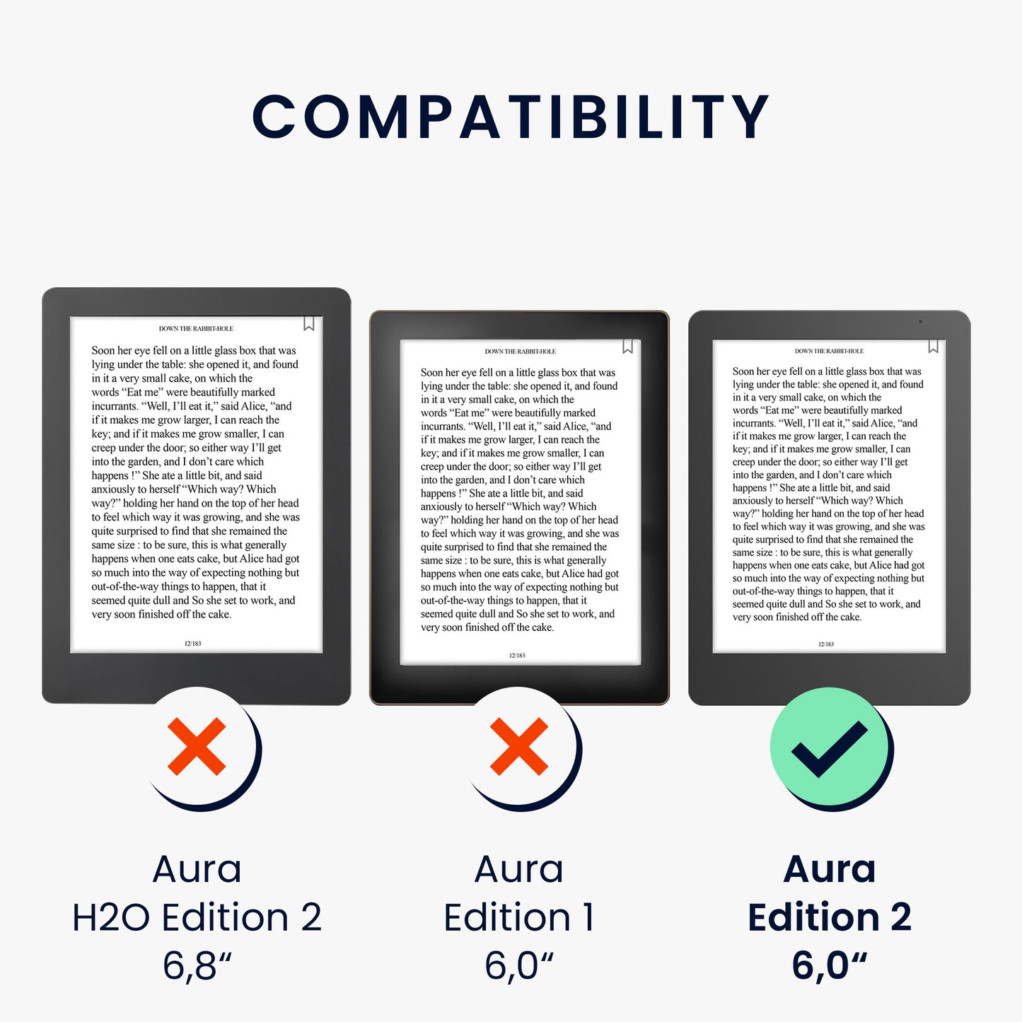 kwmobile Schutzhülle für Kobo Aura Edition 2 Hülle - eReader Flip Case mit Auto Sleep Funktion