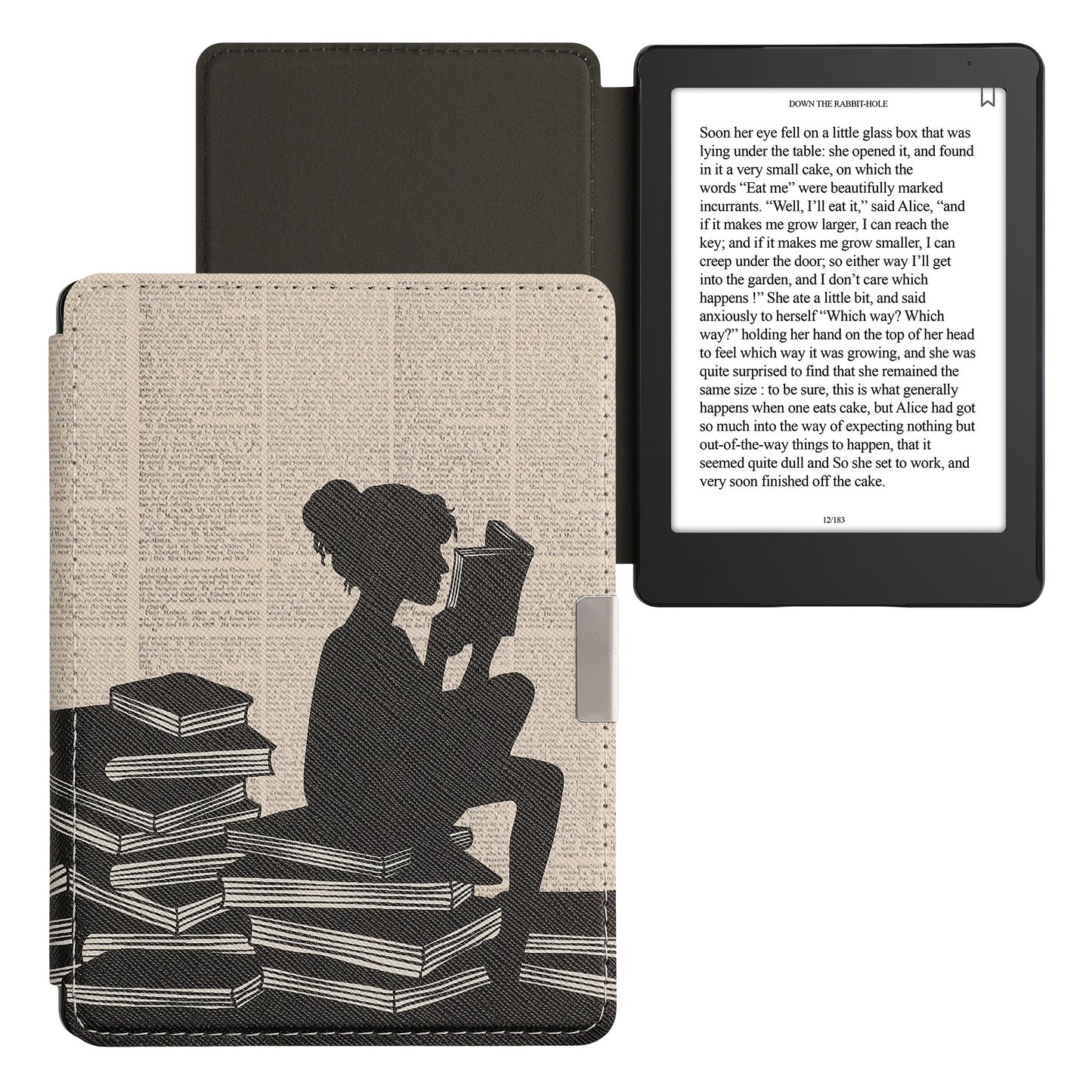 kwmobile Schutzhülle für Kobo Aura Edition 2 Hülle - eReader Flip Case mit Auto Sleep Funktion