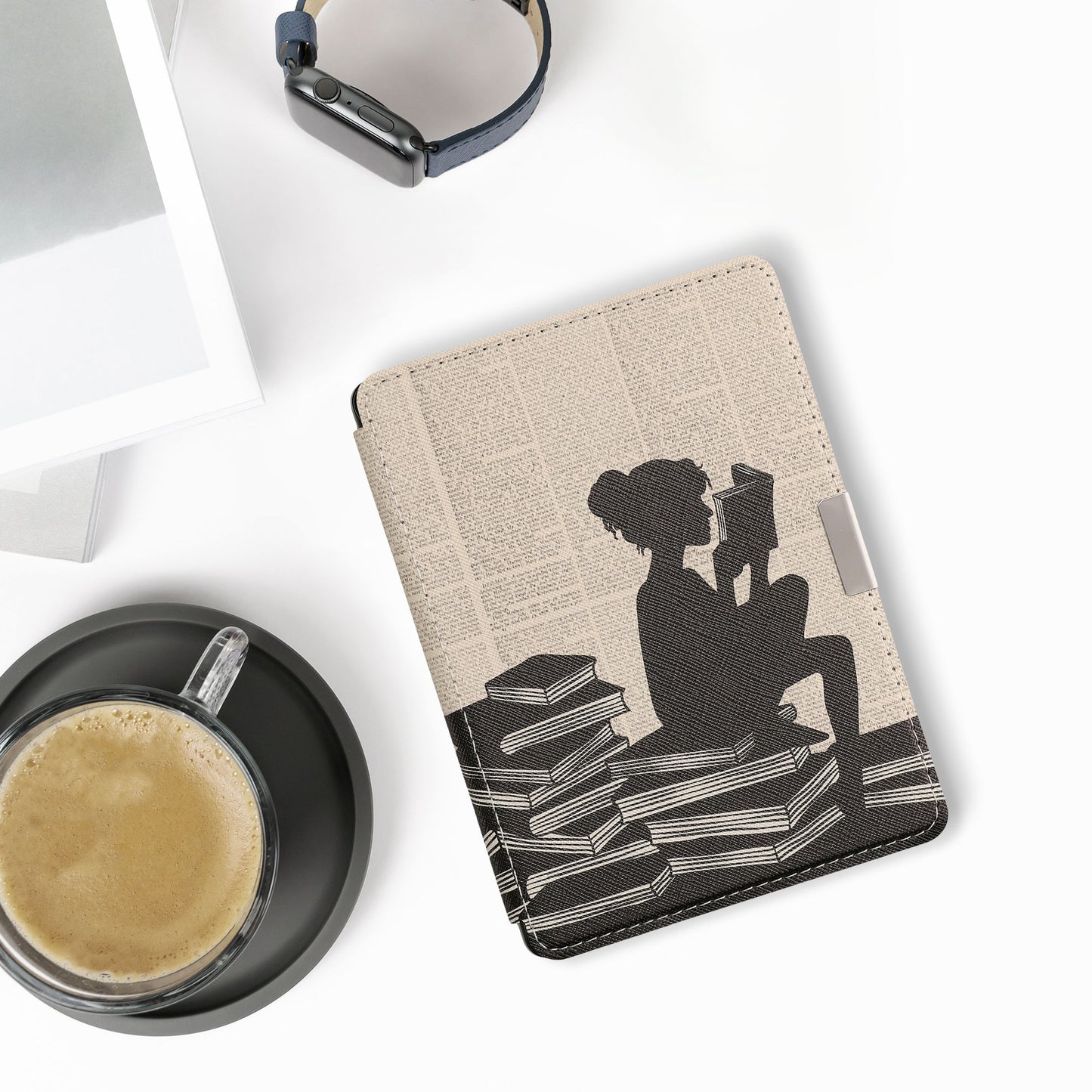 kwmobile Schutzhülle für Kobo Aura Edition 2 Hülle - eReader Flip Case mit Auto Sleep Funktion