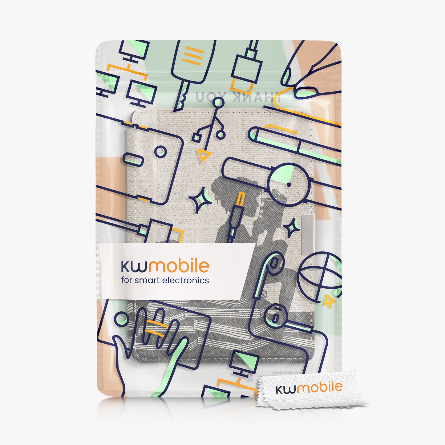 kwmobile Schutzhülle für Kobo Aura Edition 2 Hülle - eReader Flip Case mit Auto Sleep Funktion