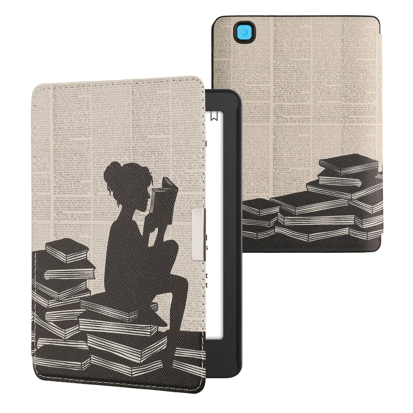 kwmobile Schutzhülle für Kobo Aura Edition 2 Hülle - eReader Flip Case mit Auto Sleep Funktion