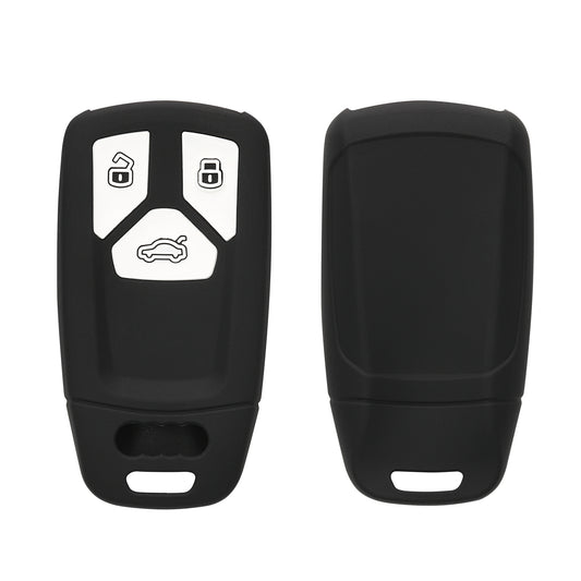 kwmobile Schlüsselhülle für Audi 3-Tasten Smartkey Autoschlüssel (nur Keyless Go) Hülle - Autoschlüssel Schlüssel Hülle aus Silikon - Schlüsselschutz Gehäuse in Schwarz matt Schwarz matt  [dsg01]
