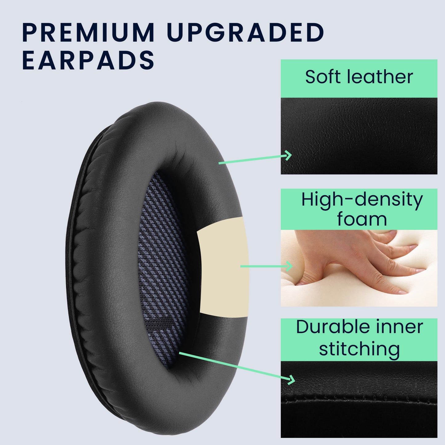 kwmobile Ohr Polster für Bose Quietcomfort 35 35II 25 15 / QC35 QC35II QC25 QC15 Ohrpolster - Ersatz Ohrpolster - Kopfhörer Ersatzteile - Kopfhörer Ersatzpolster für Over Ear Headphones