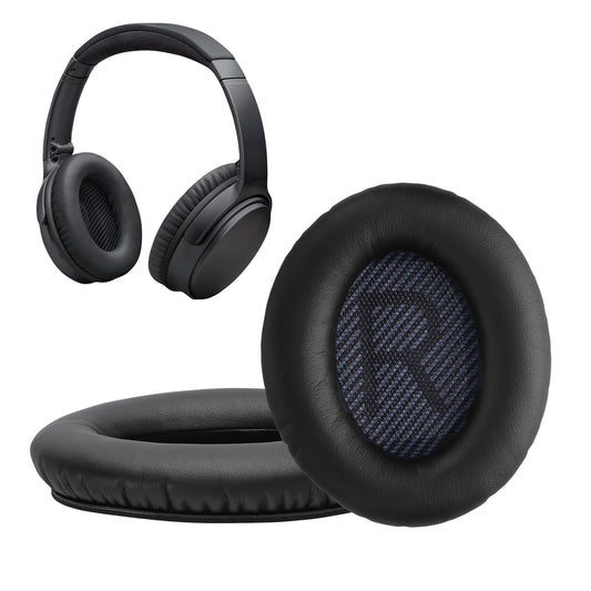 kwmobile 2x Ohr Polster für Bose Quietcomfort 35 35II 25 15 / QC35 QC35II QC25 QC15 Ohrpolster - Ersatz Ohrpolster - Kopfhörer Ersatzteile - Kopfhörer Ersatzpolster für Over Ear Headphones Schwarz  