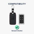 Renault 4-Tasten Smartkey Autoschlüssel Keyless Go Kunstleder Schlüsselhülle