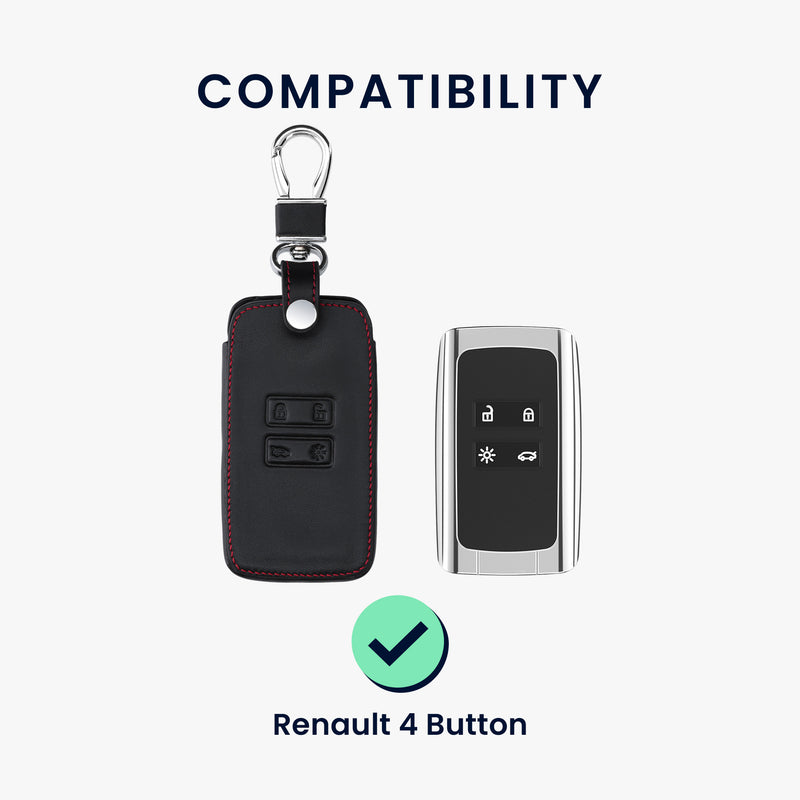 Renault 4-Tasten Smartkey Autoschlüssel Keyless Go Kunstleder Schlüsselhülle