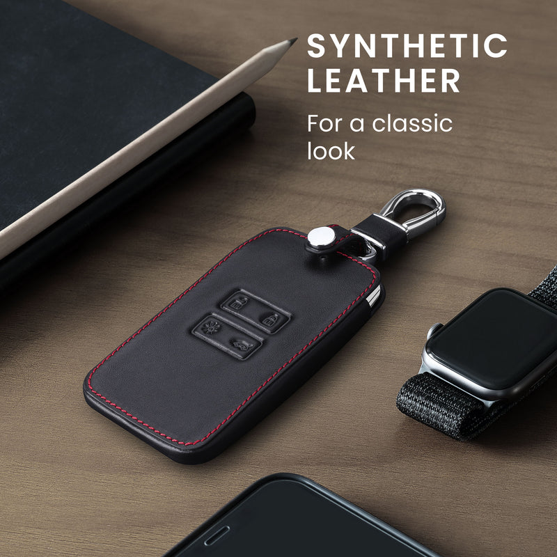 Renault 4-Tasten Smartkey Autoschlüssel Keyless Go Kunstleder Schlüsselhülle