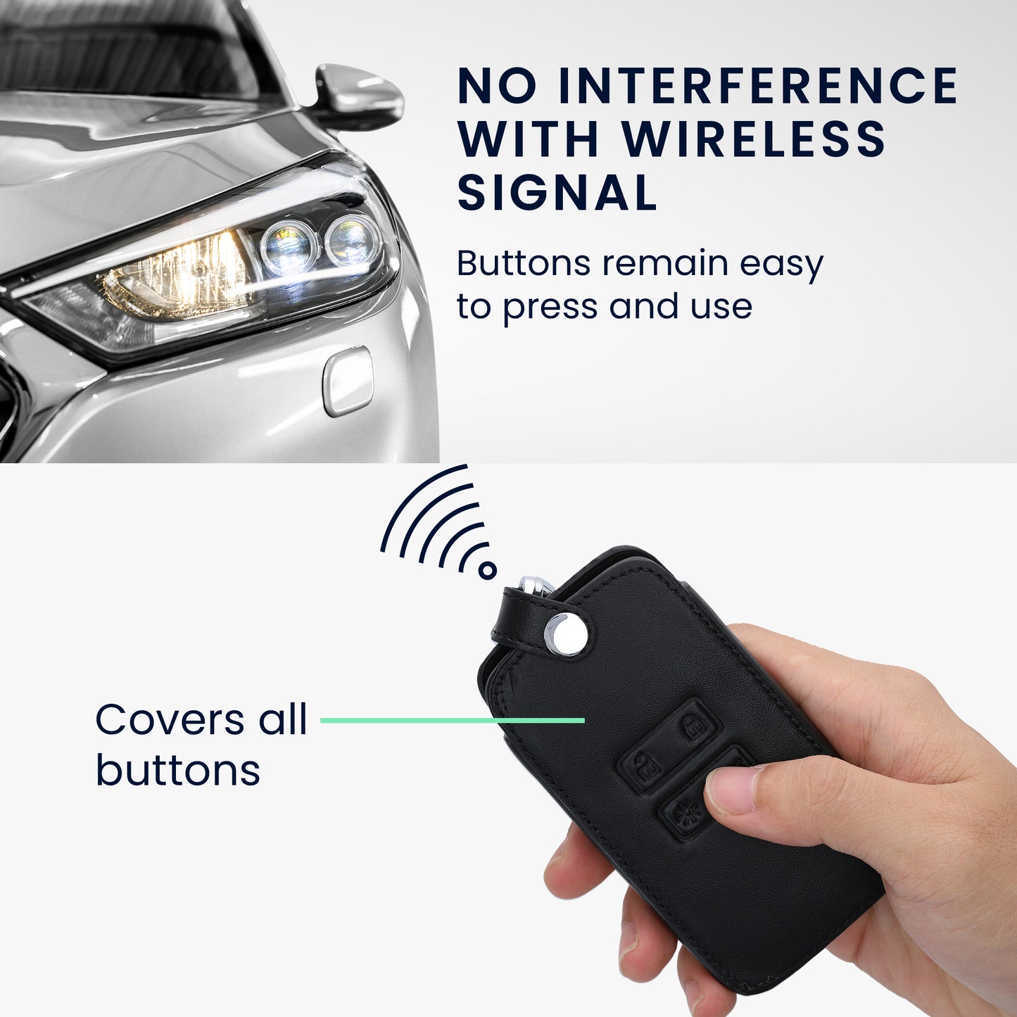Renault 4-Tasten Smartkey Autoschlüssel Keyless Go Kunstleder Schlüsselhülle