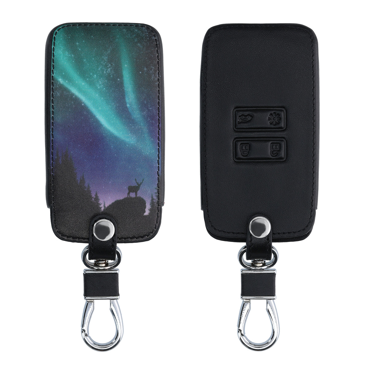 Renault 4-Tasten Smartkey Autoschlüssel Keyless Go Kunstleder Schlüsselhülle