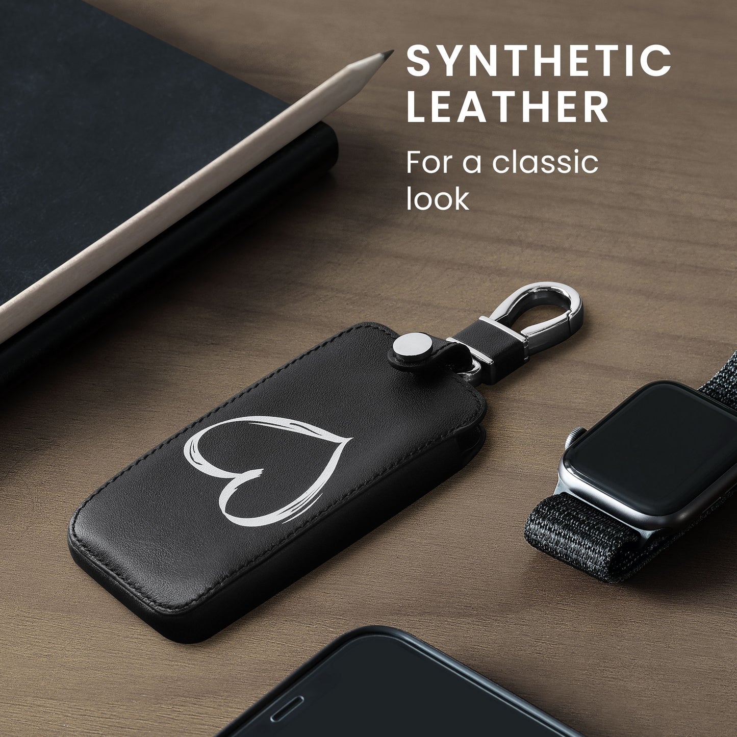 Renault 4-Tasten Smartkey Autoschlüssel Keyless Go Kunstleder Schlüsselhülle