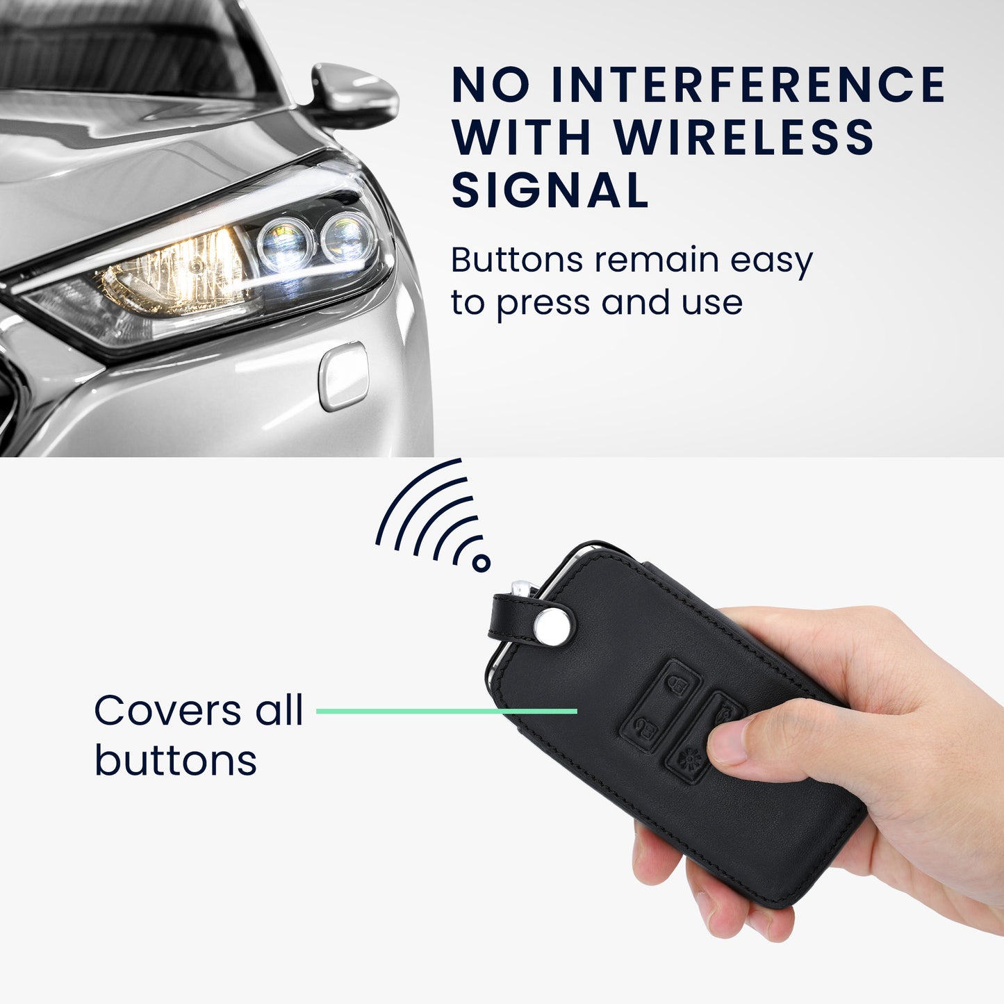 Renault 4-Tasten Smartkey Autoschlüssel Keyless Go Kunstleder Schlüsselhülle