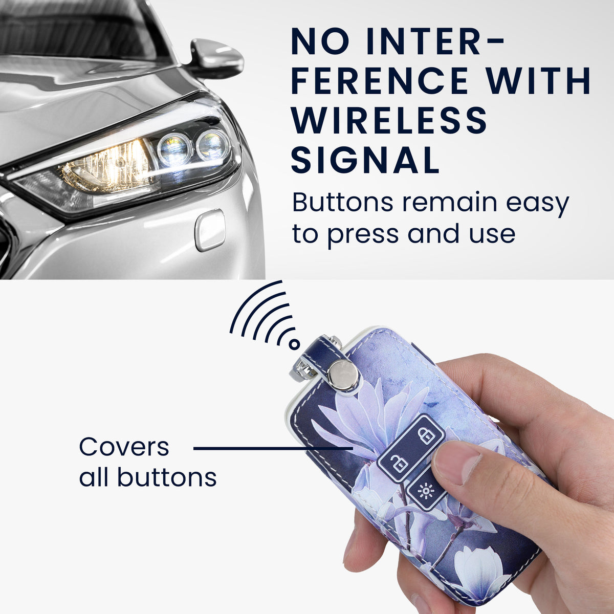 Renault 4-Tasten Smartkey Autoschlüssel Keyless Go Kunstleder Schlüsselhülle