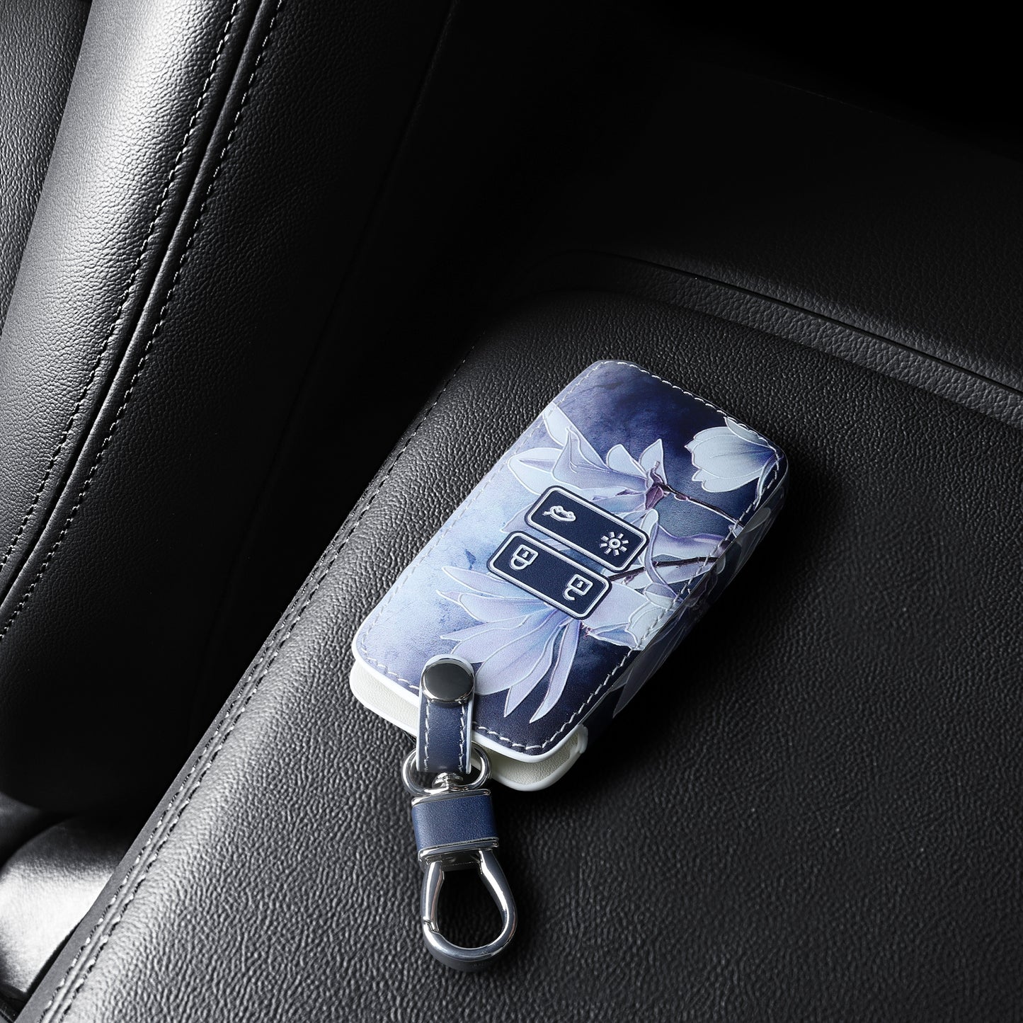 Renault 4-Tasten Smartkey Autoschlüssel Keyless Go Kunstleder Schlüsselhülle