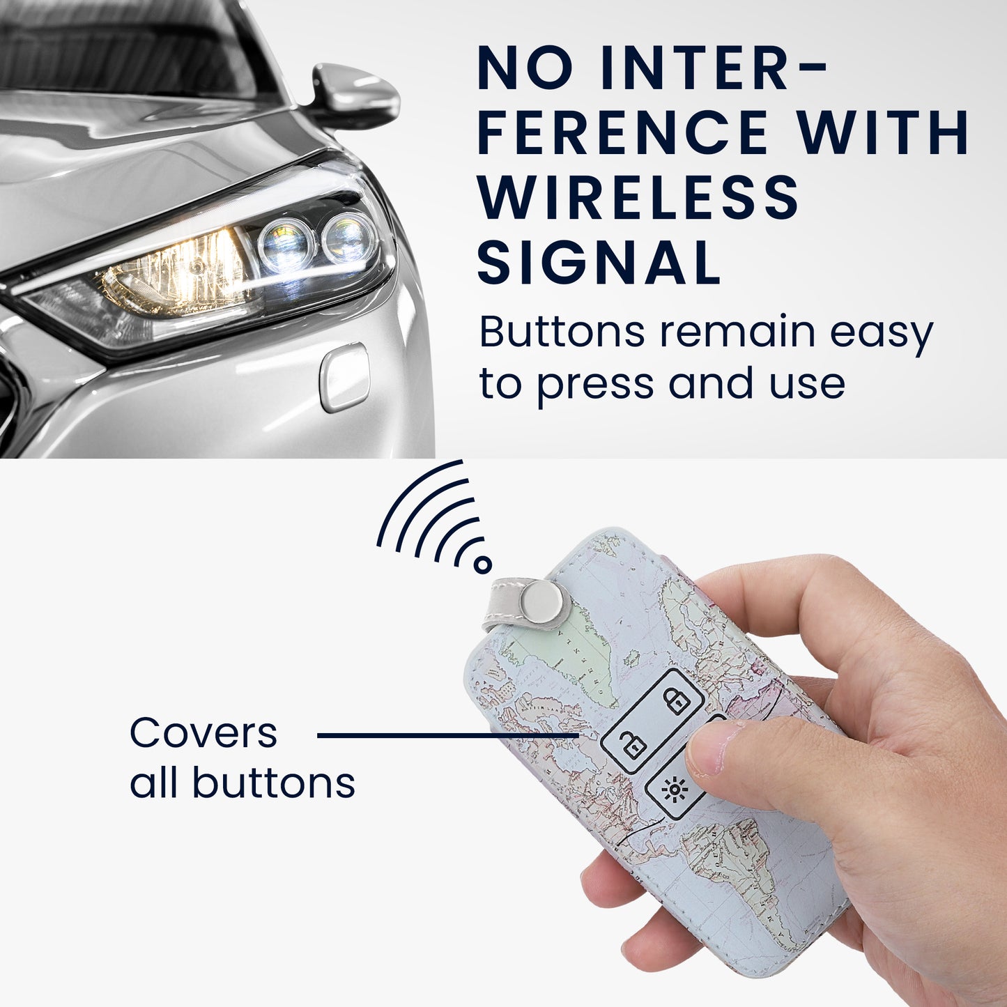 Renault 4-Tasten Smartkey Autoschlüssel Keyless Go Kunstleder Schlüsselhülle