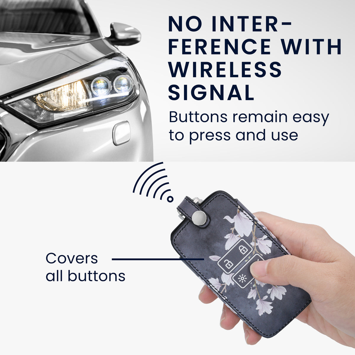 Renault 4-Tasten Smartkey Autoschlüssel Keyless Go Kunstleder Schlüsselhülle
