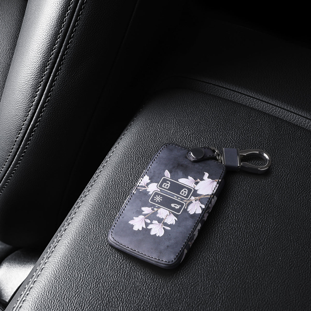 Renault 4-Tasten Smartkey Autoschlüssel Keyless Go Kunstleder Schlüsselhülle