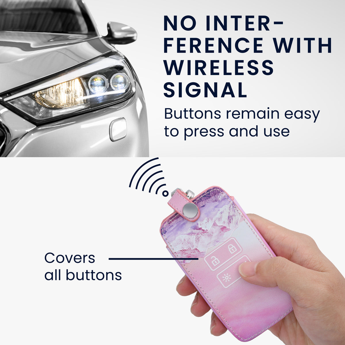 Renault 4-Tasten Smartkey Autoschlüssel Keyless Go Kunstleder Schlüsselhülle