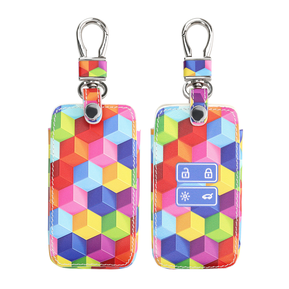 Renault 4-Tasten Smartkey Autoschlüssel Keyless Go Kunstleder Schlüsselhülle