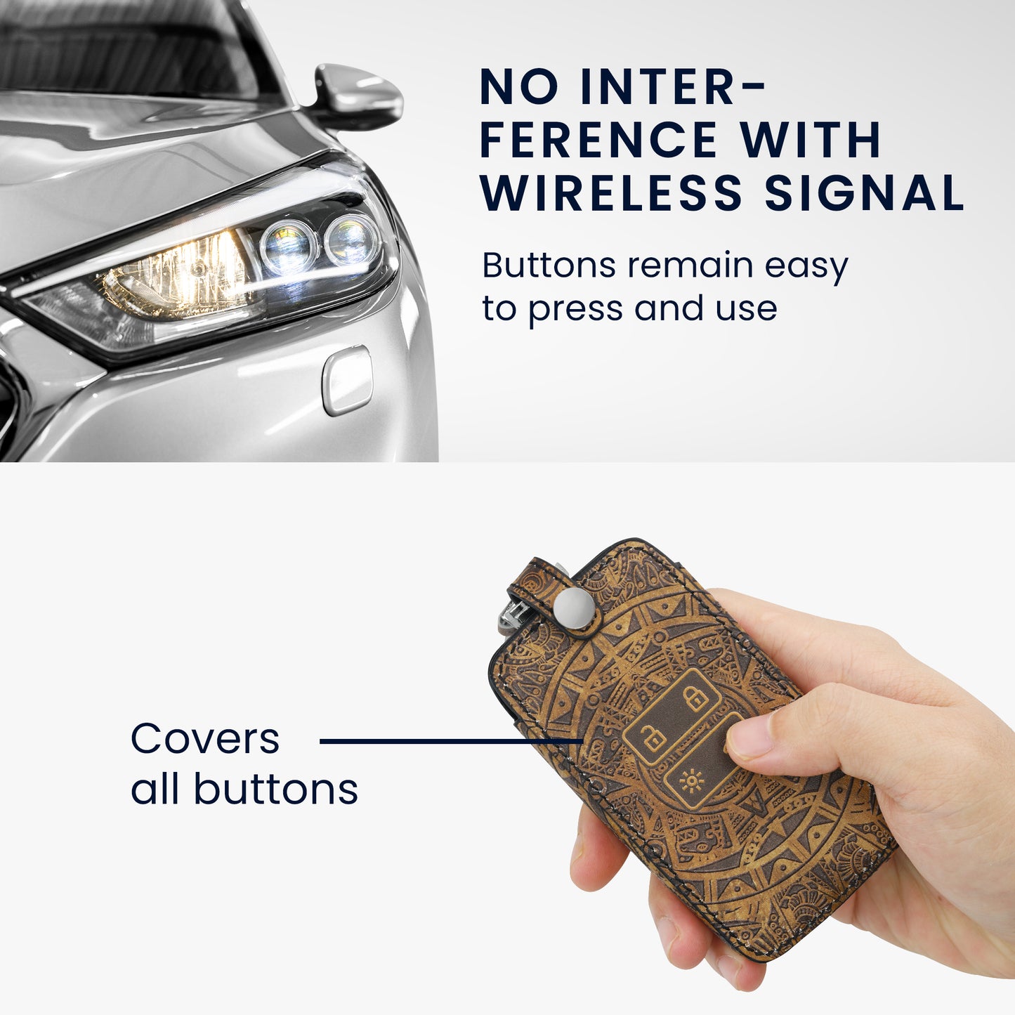Renault 4-Tasten Smartkey Autoschlüssel Keyless Go Kunstleder Schlüsselhülle