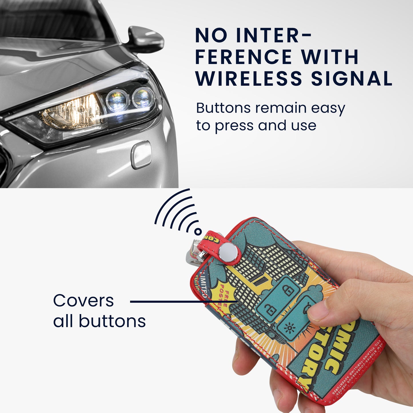 Renault 4-Tasten Smartkey Autoschlüssel Keyless Go Kunstleder Schlüsselhülle