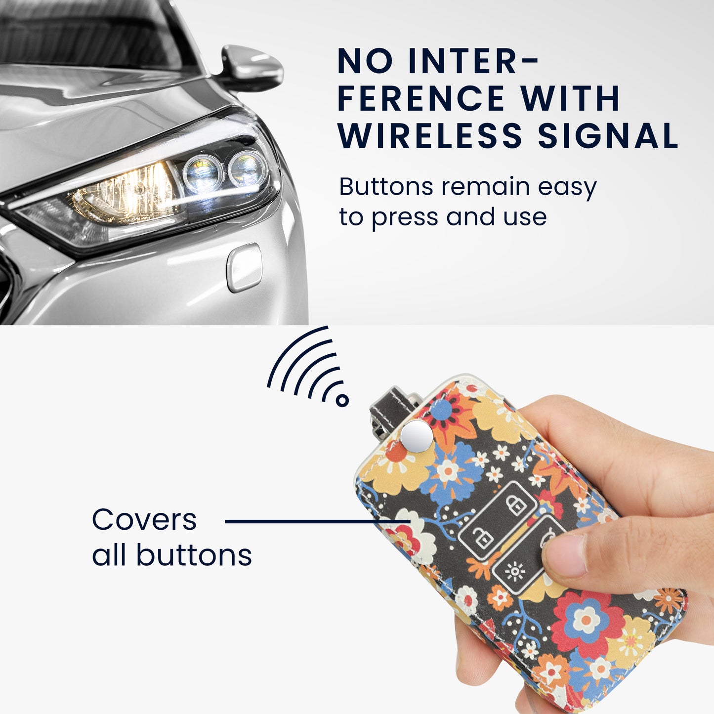 Renault 4-Tasten Smartkey Autoschlüssel Keyless Go Kunstleder Schlüsselhülle