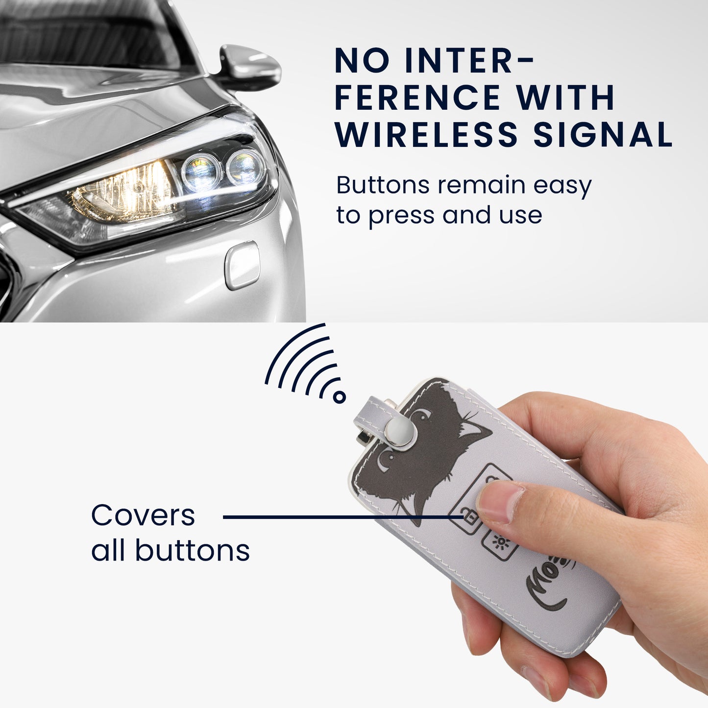 Renault 4-Tasten Smartkey Autoschlüssel Keyless Go Kunstleder Schlüsselhülle