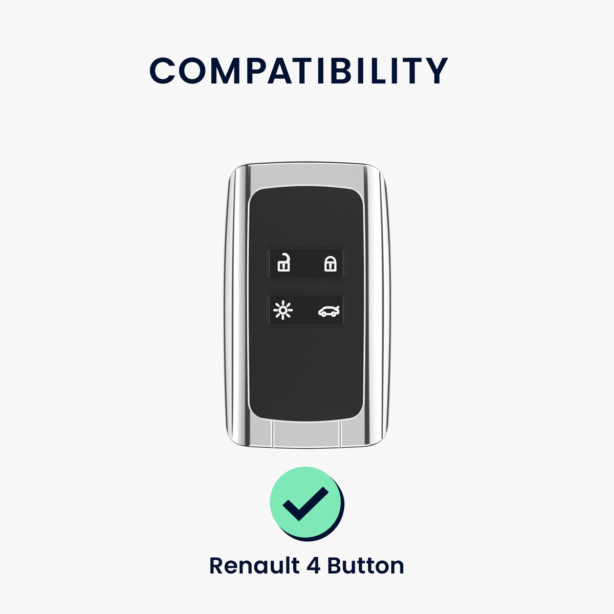 Renault 4-Tasten Smartkey Autoschlüssel Keyless Go Kunstleder Schlüsselhülle