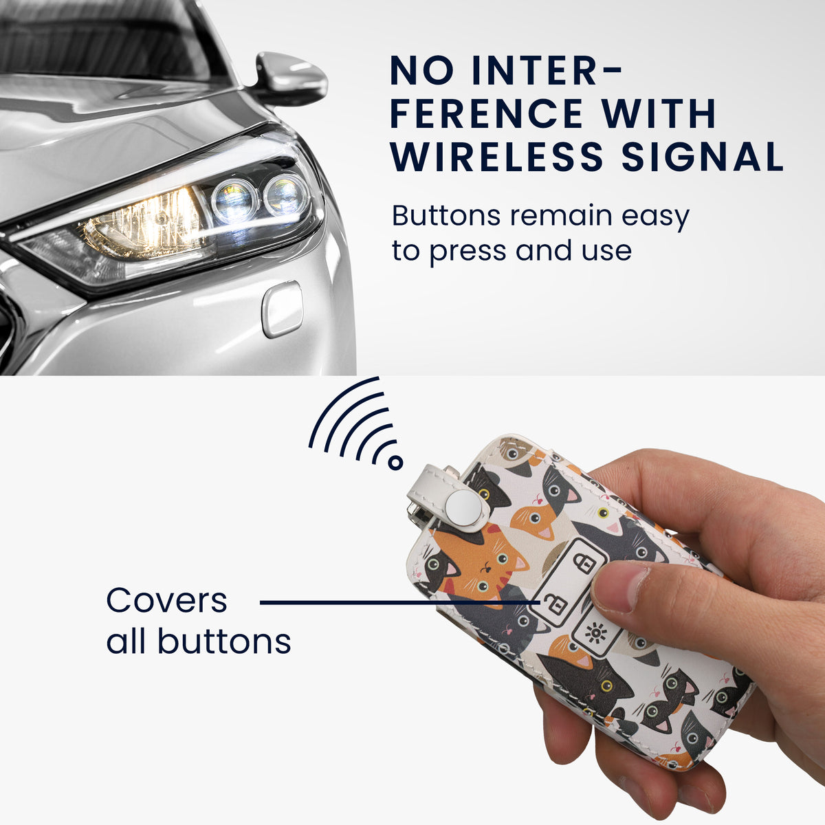 Renault 4-Tasten Smartkey Autoschlüssel Keyless Go Kunstleder Schlüsselhülle