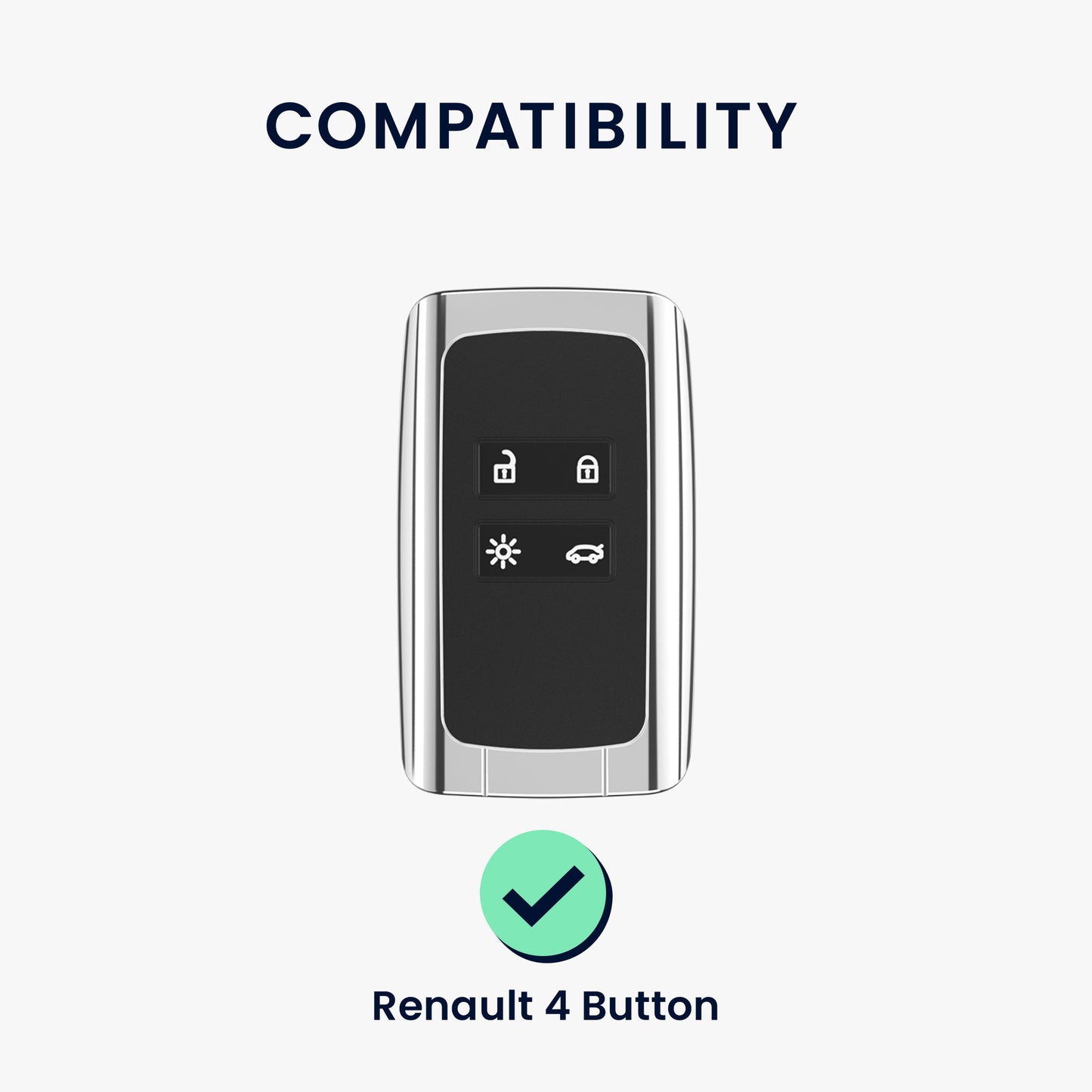 Renault 4-Tasten Smartkey Autoschlüssel Keyless Go Kunstleder Schlüsselhülle