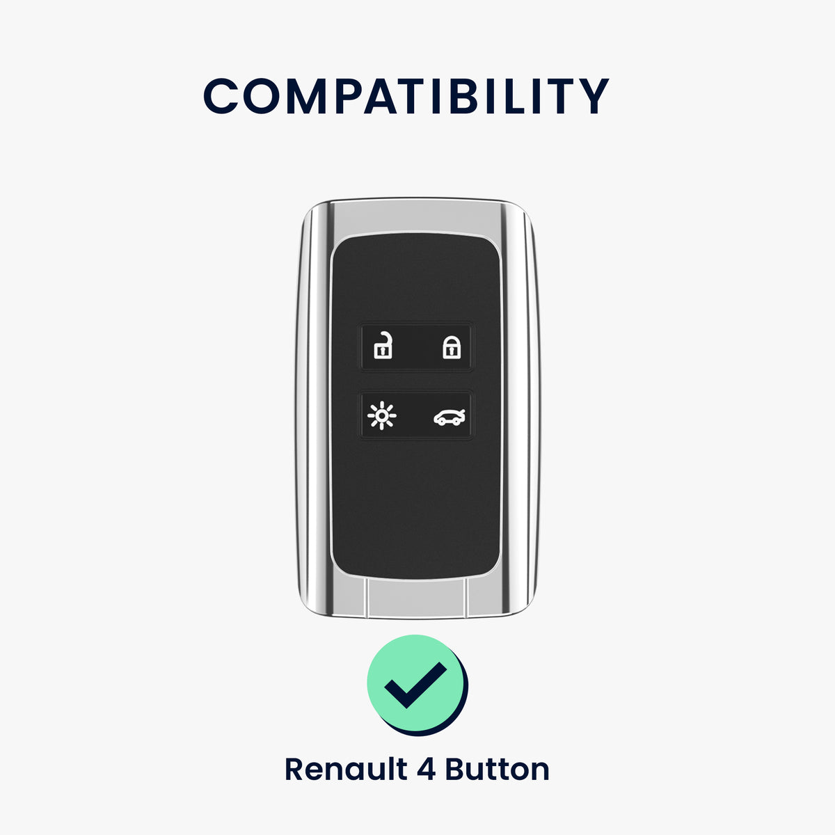 Renault 4-Tasten Smartkey Autoschlüssel Keyless Go Kunstleder Schlüsselhülle