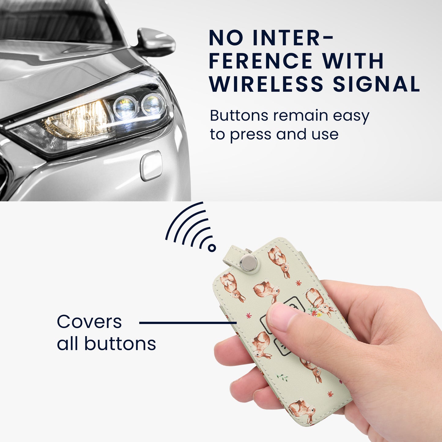 Renault 4-Tasten Smartkey Autoschlüssel Keyless Go Kunstleder Schlüsselhülle
