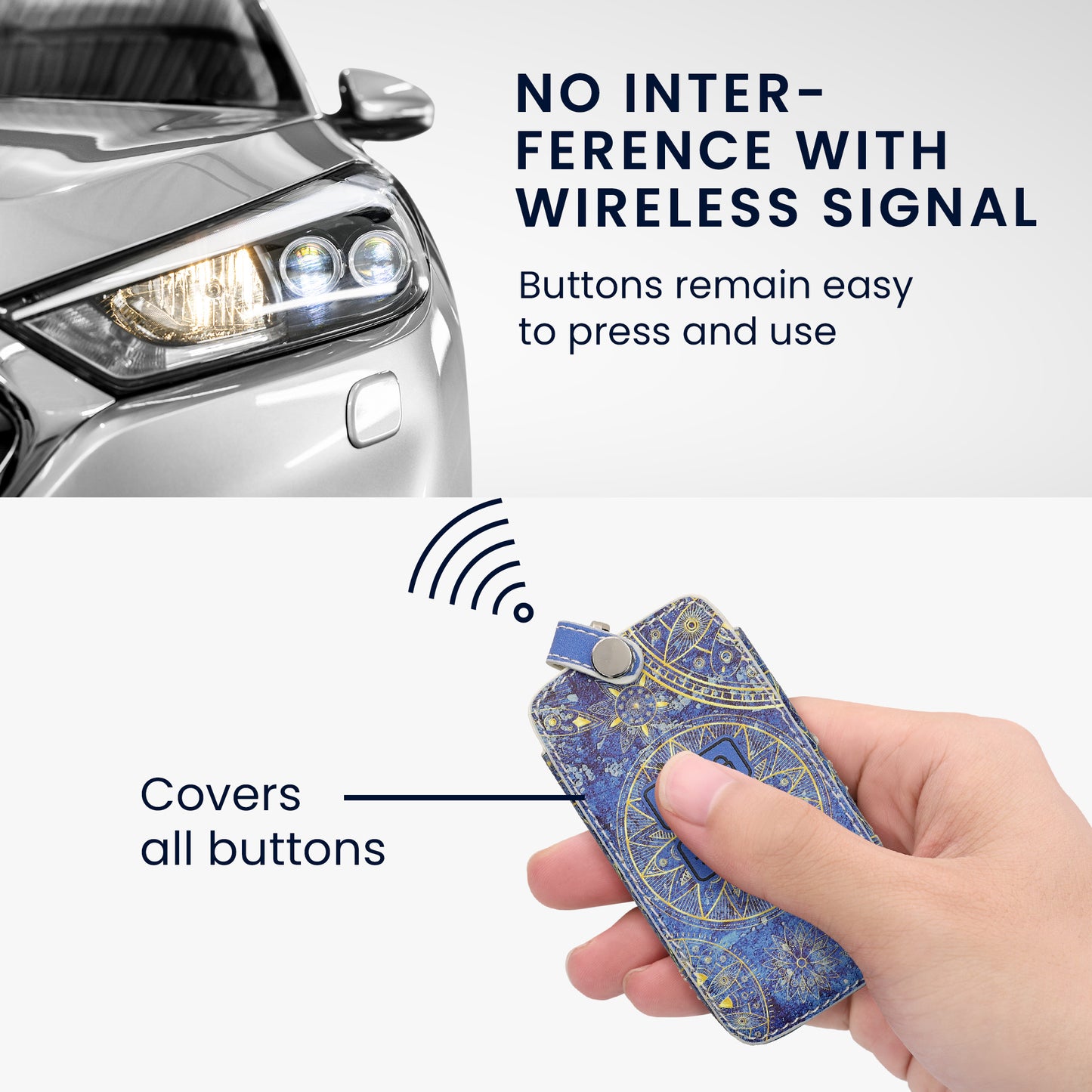Renault 4-Tasten Smartkey Autoschlüssel Keyless Go Kunstleder Schlüsselhülle
