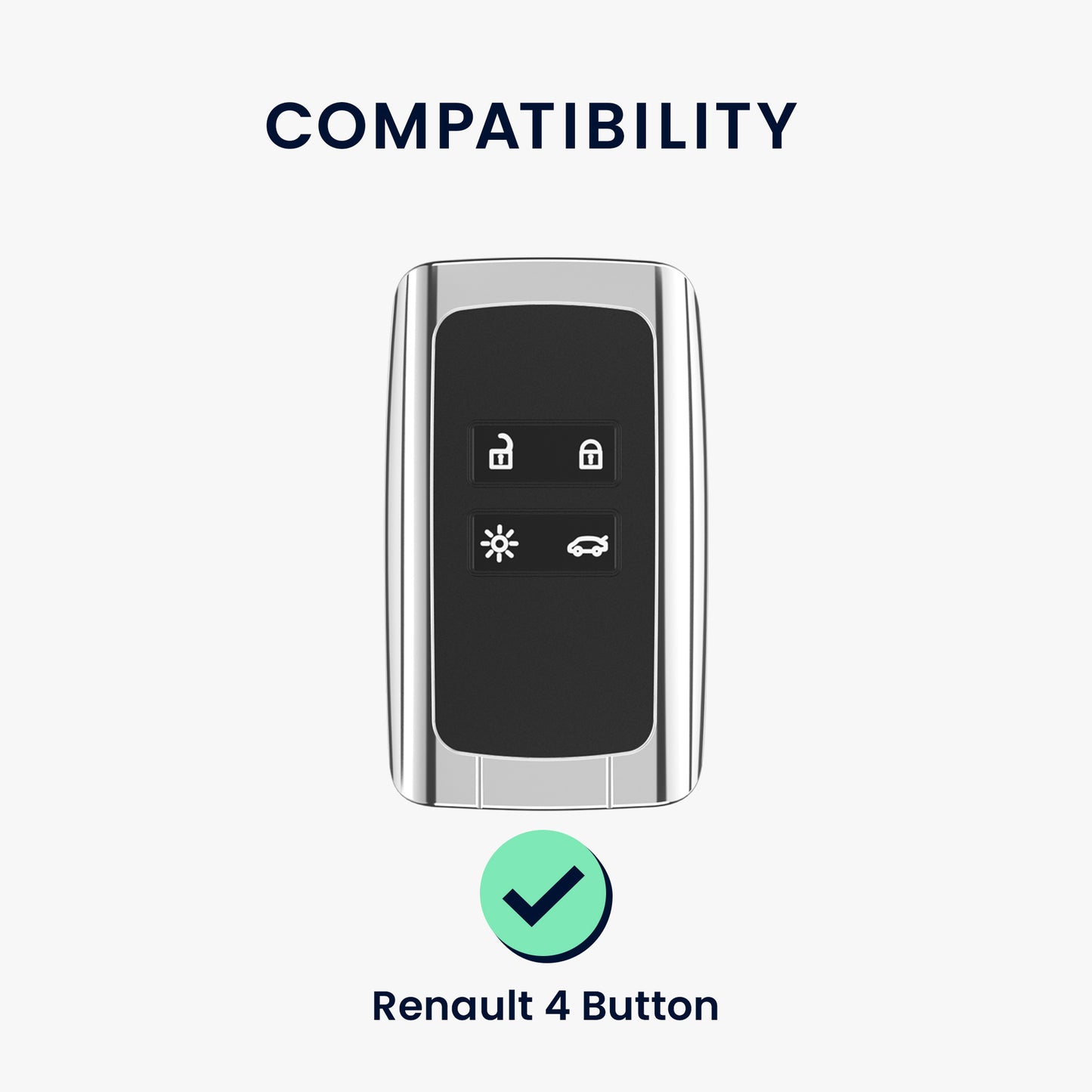 Renault 4-Tasten Smartkey Autoschlüssel Keyless Go Kunstleder Schlüsselhülle
