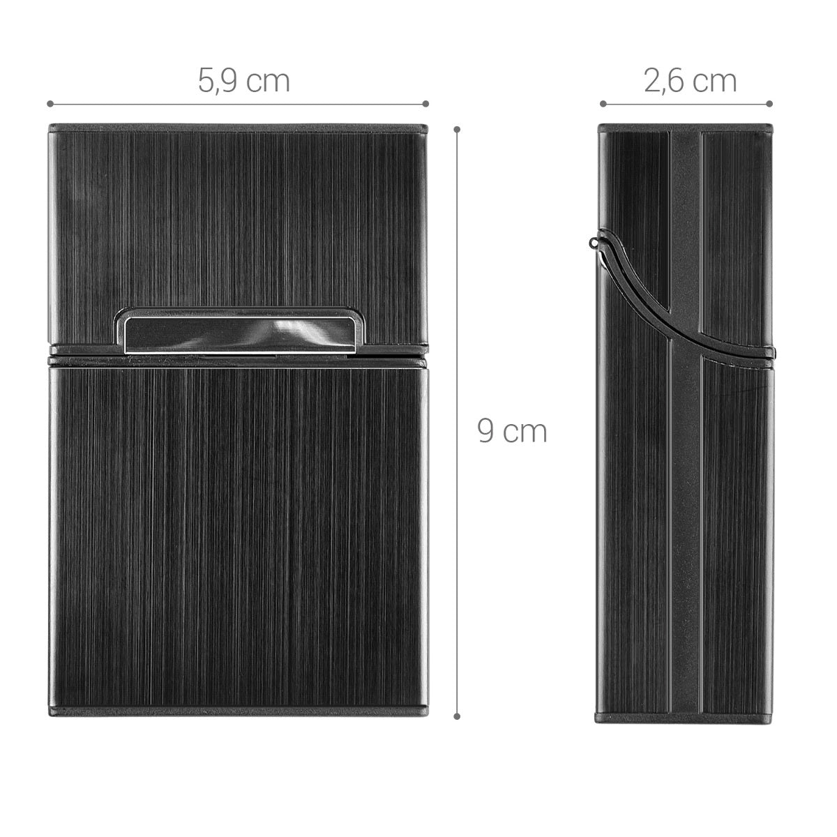 kwmobile Zigarettenetui Zigarettenbox Hülle für Zigaretten - Zigaretten Etui mit Magnetverschluss - Aluminium Beschichtung