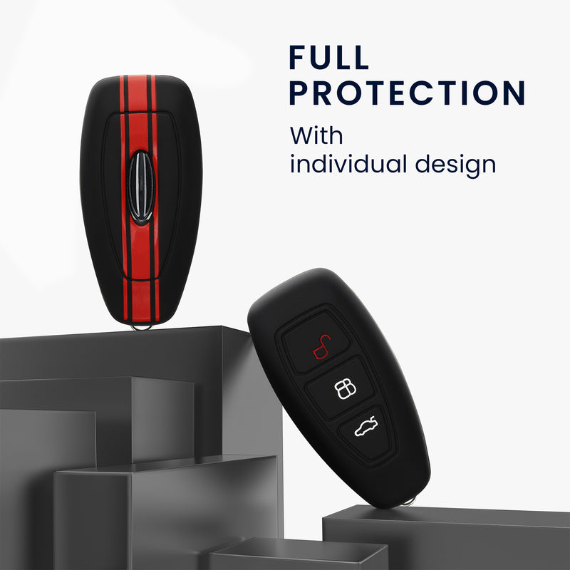 Ford 3-Tasten Autoschlüssel Keyless Go Silikon Schlüsselhülle gemustert