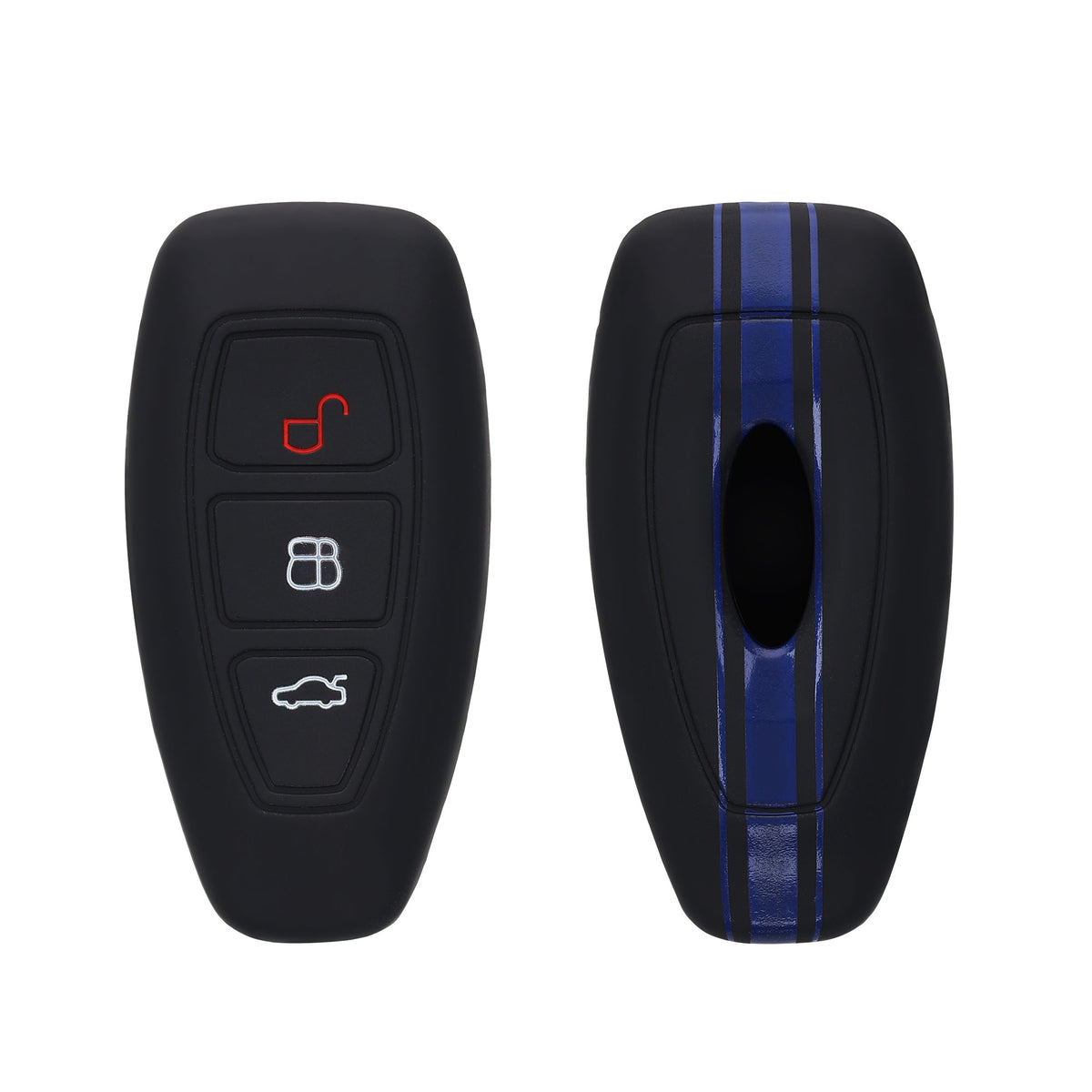 Ford 3-Tasten Autoschlüssel Keyless Go Silikon Schlüsselhülle gemustert