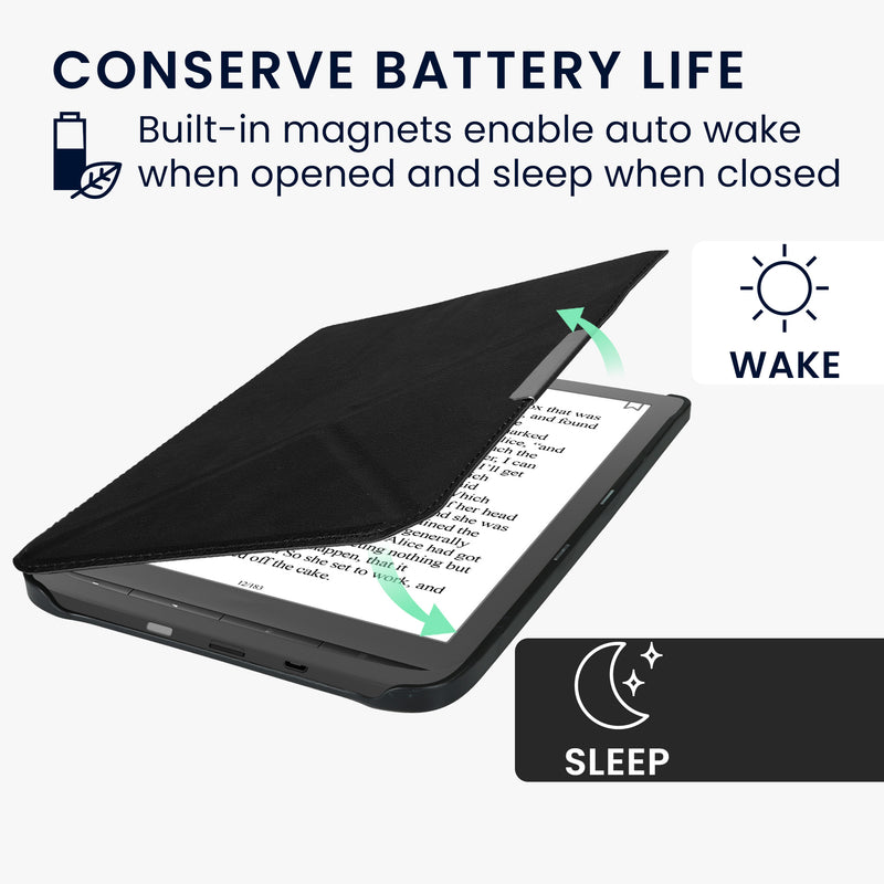 kwmobile Schutzhülle für Pocketbook InkPad 3 / 3 Pro / Color / Vivlio InkPad 3 Hülle - eReader Klapphülle mit Auto Sleep Funktion - Cover mit Ständer
