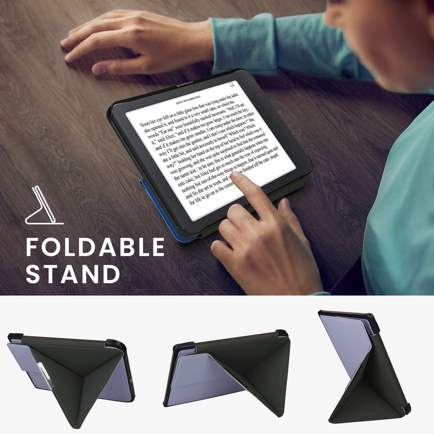 kwmobile Schutzhülle für Pocketbook InkPad 3 / 3 Pro / Color / Vivlio InkPad 3 Hülle - eReader Klapphülle mit Auto Sleep Funktion - Cover mit Ständer