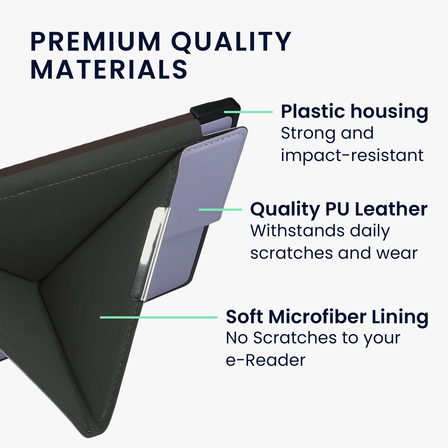 kwmobile Schutzhülle für Pocketbook InkPad 3 / 3 Pro / Color / Vivlio InkPad 3 Hülle - eReader Klapphülle mit Auto Sleep Funktion - Cover mit Ständer