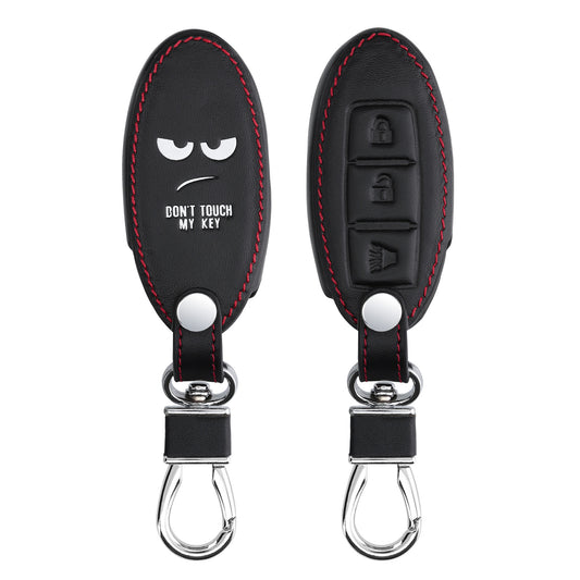kwmobile Autoschlüssel Hülle kompatibel mit Nissan 3-Tasten Autoschlüssel - Kunstleder Schutzhülle Schlüsselhülle Don't touch my Key