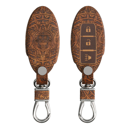 kwmobile Autoschlüssel Hülle kompatibel mit Nissan 3-Tasten Autoschlüssel - Kunstleder Schutzhülle Schlüsselhülle Don't touch my Key