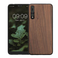 Huawei P20 Pro stoßfestes Hardcase mit TPU Bumper Holz Walnuss