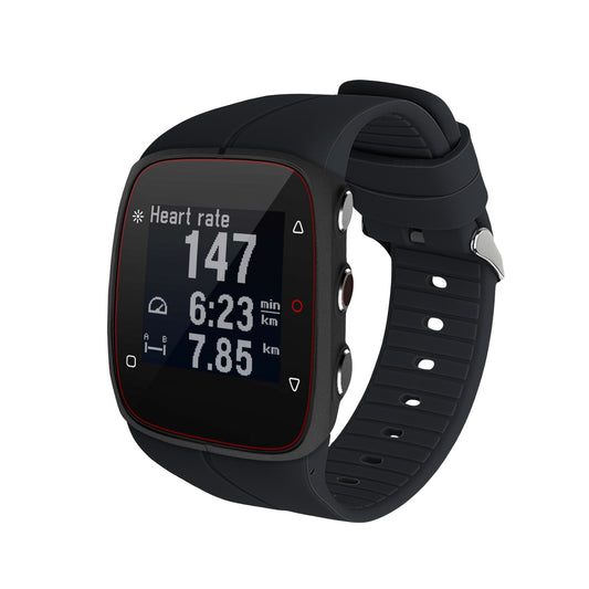 kwmobile Silikon Uhrenarmband für Polar M400 / M430 Armband - Ersatzarmband für Fitnesstracker - Wechselarmband Smartwatch - Schwarz Schwarz  