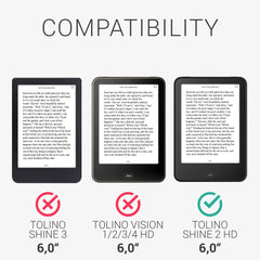Tolino Shine 2 HD eReader Hülle Kunstleder Dunkelblau
