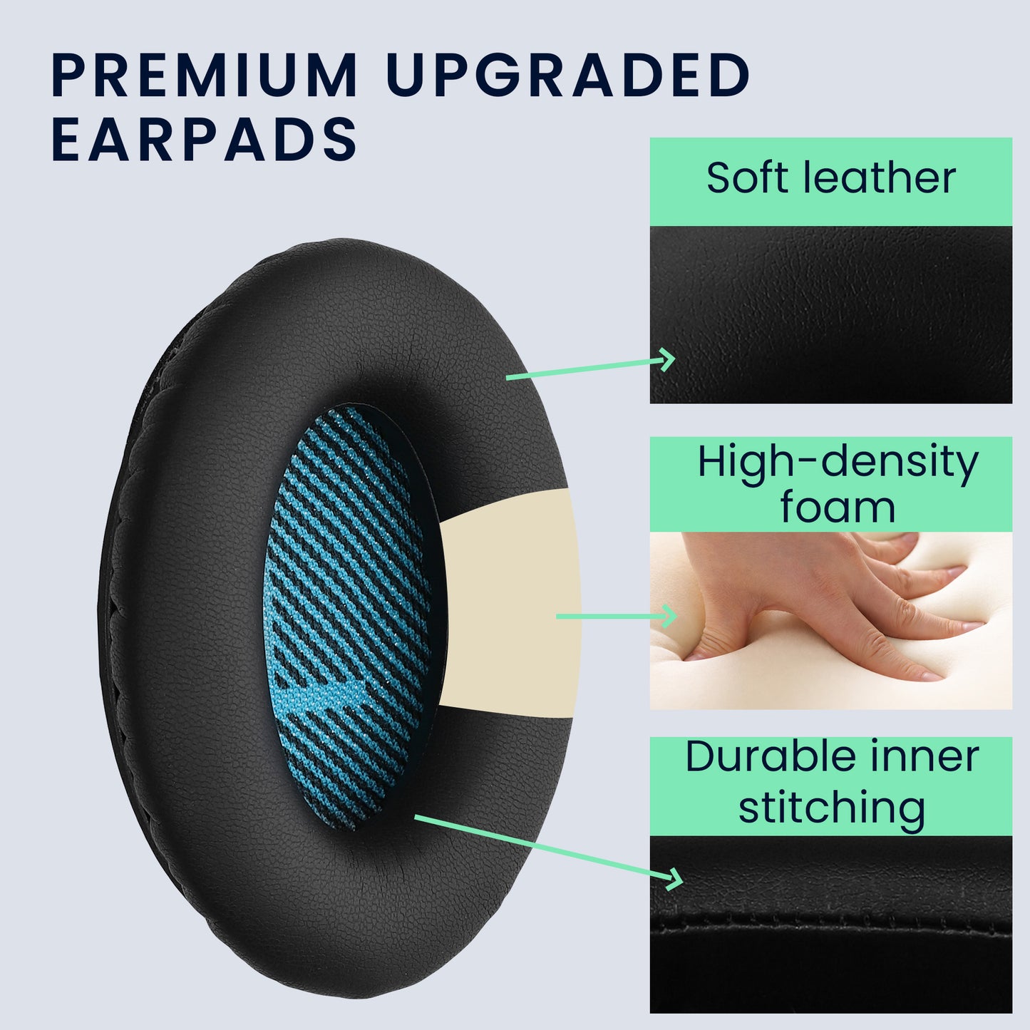 kwmobile Ohr Polster für Bose Soundlink Around-Ear Wireless II - Ersatz Ohrpolster - Kopfhörer Ersatzteile - Kopfhörer Ersatzpolster für Over Ear Headphones