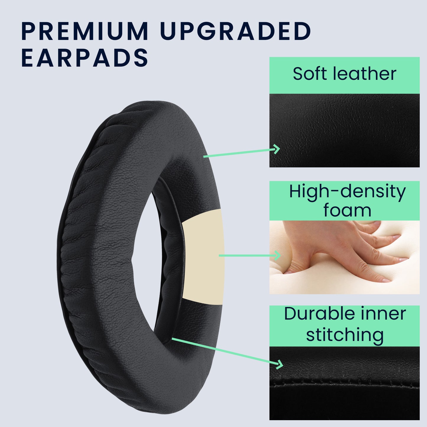 kwmobile Ohr Polster für Sennheiser PX360 / MM550-X / MM450-X Ohrpolster Ersatz Ohrpolster Kopfhörer Ersatzteile Kopfhörer Ersatzpolster für Over Ear Headphones