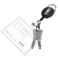 kwmobile Schlüssel Jojo mit Ausweis Clip - Schlüsselanhänger ausziehbar - Karabiner Anhänger - Schlüsselband