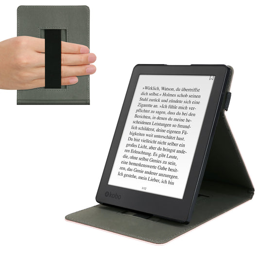 kwmobile Schutzhülle kompatibel mit Kobo Aura H2O Edition 2 - Hülle e-Reader mit Schlaufe Ständer